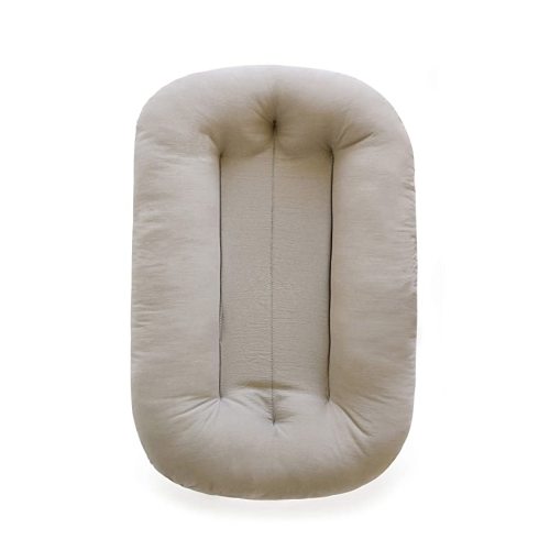 Snuggle Me Organic Bare | Baby Lounger & Infant Floor Seat | Newborn Essentials | Organic Cotton, Fiberfill | Birch