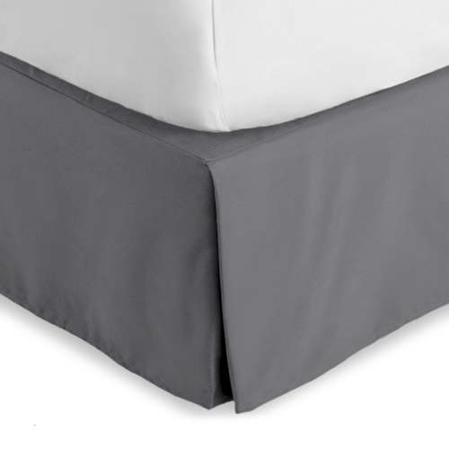 Bare Home Double Brushed Bed Skirt - Premium 1800 Collection - 15-inch Drop - Full XL, Gray