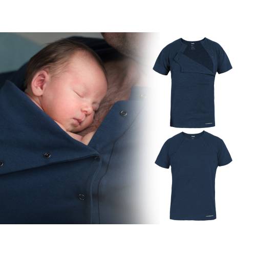 Kangaroo Skin to Skin Bonding Care T-shirt for DAD Cotton NAVY, Christmas gift