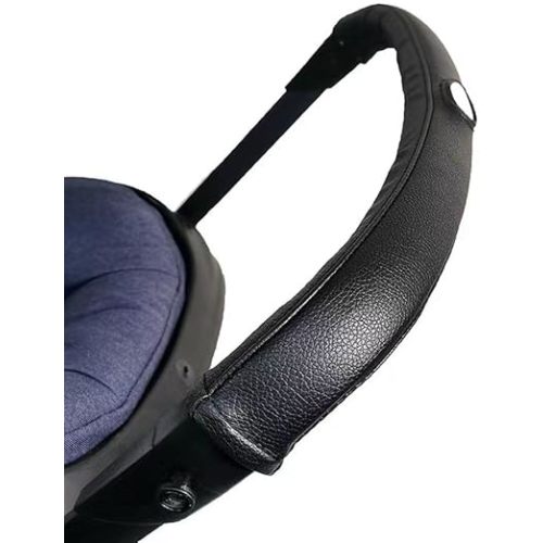 MINILUJIA Removable Zipper PU Leather Handlebar Cover Sleeve Protect Case Compatible with Doona Car Seat & Strollers (BLACK)