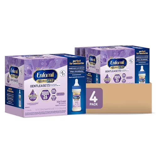 Enfamil NeuroPro Gentlease Baby Formula, Brain Building DHA, HuMO6 Immune Blend, Designed to Reduce Fussiness, Crying, Gas & Spit-up in 24 Hrs, Ready-to-Feed Infant Formula, Liquid, 2 Fl Oz (24 Count)