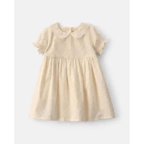 Baby Girl Swiss Dot Short-Sleeve Dress - Cream - OshKosh B'gosh | Carter's