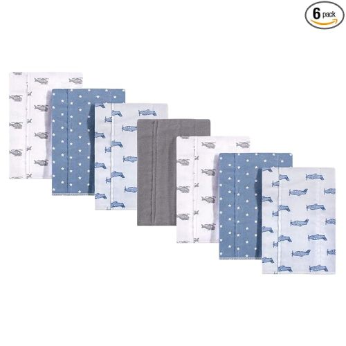 Hudson Baby Unisex Baby Cotton Flannel Burp Cloths, Airplanes Helicopters, One Size