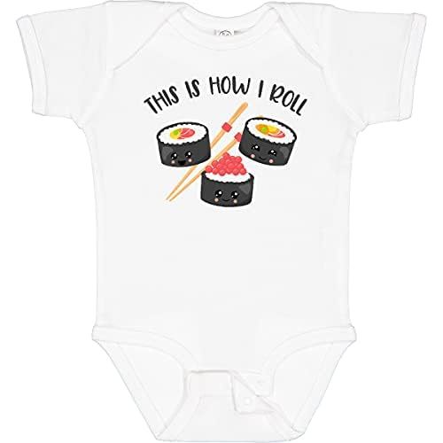 inktastic Kawaii How I Roll Sushi Baby Bodysuit