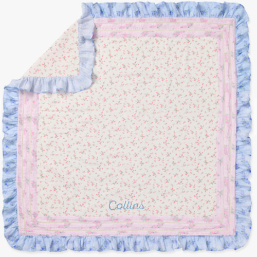 LoveShackFancy Ruffled Oversized Muslin Baby Blanket