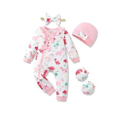 Amazon.com: Mikrdoo Newborn Baby Girl Clothes Knit Jumpsuit Ruffle Romper Long Sleeve Bodysuit Coming Home Fall Winter Outfit with Headband Pink: Clot