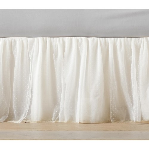 Monique Lhuillier Tulle Tiny Dot Crib Skirt | Pottery Barn Kids