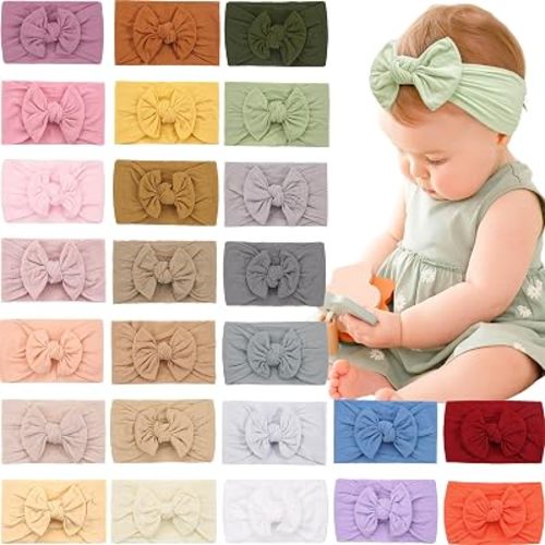 25PCS Baby Bows Headbands For Baby Girls,Newborn Hairbands Hair Accessories
