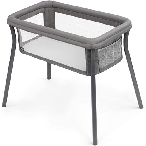 Chicco LullaGo® Anywhere Portable Bassinet, Lightweight, Space-Saving Baby Bassinet with Waterproof Mattress and Fitted Sheet, Travel Crib for Baby Includes Carry Bag | Sandstone/Grey