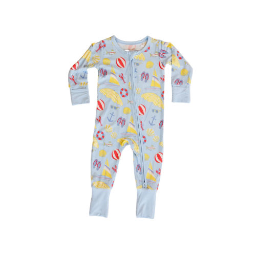 Hollis Baker | Zipper Romper - Blue Beach Days