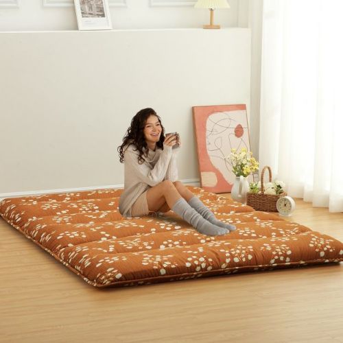 Japanese Style Floral Floor Mattress For Adults Kids Foldable & Portable Floor Mat Sleeping Pad For Dorm Camping