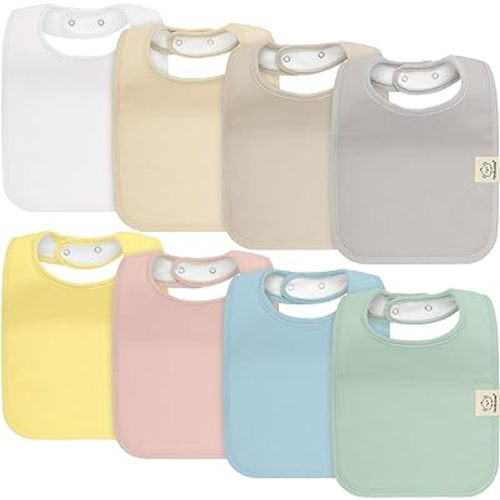 KeaBabies 8-Pack Organic Baby Bibs for Boy, Girl, Drool Bibs for Baby Boy & Girl Toddler, Infant Bibs, Cotton Bibs, Super Absorbent Drooling Teething Bibs (Dawn)