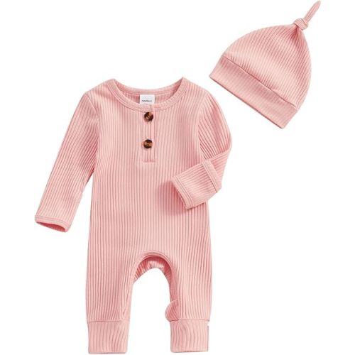 Twopumpkin Newborn Baby Boy Knit Jumpsuit Sweater Romper Newborn Coming Home Outfit Infant Fall Winter Clothes Outfits