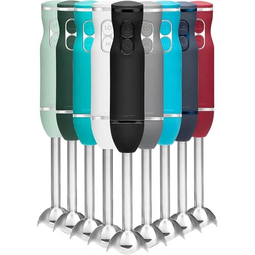 Chefman Immersion Stick Hand Blender Powerful Electric Ice Crushing 2-Speed Control Handheld Food Mixer, Purees, Smoothies, Shakes, Sauces and Soups, Black