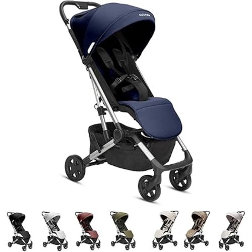 Colugo Navy Stroller - Lightweight, Compact, One Hand Fold, Travel Stroller with Rain Cover, Backpack and Cup Holder, JPMA Certified, UPF 50+ Canopy, 2 Seat Recline Positions, 16 lbs, Toddler