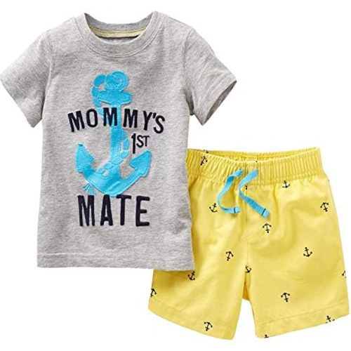 Bumeex Toddler Boy's Short Sleeve T-Shirt and Short Outfit Set 2-7T