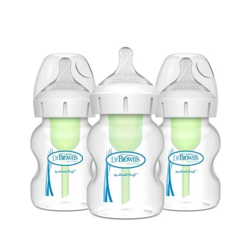 Dr. Brown's 5oz Anti-colic Options+ Wide-neck Baby Bottle With Level 1 Slow Flow Nipple - 3pk - 0m+