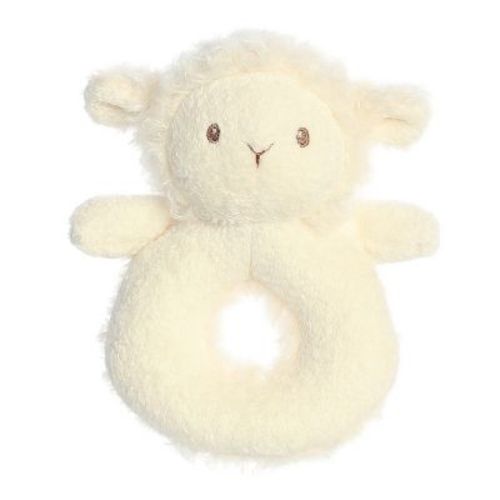 ebba Cherub Lamb 6" Rattle White Stuffed Animal