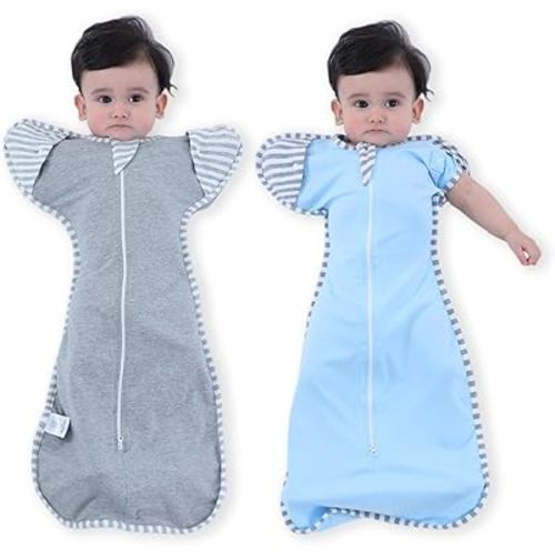 Bycc Bynn 2 Pack Sleeping Blanket Sack with High Sleeve,Transitions to Arms-Free Wearable Sleeping Bag for Baby pacify