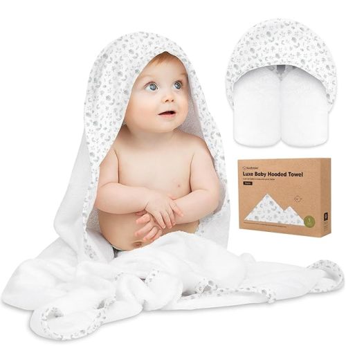 KeaBabies Hooded Baby Towel for Newborn - Viscose Derived from Bamboo Large Baby Bath Towels with Hood for Boys, Girls, Toddler, Extra Absorbent & Soft Newborn Bath Essentials (Laurel)