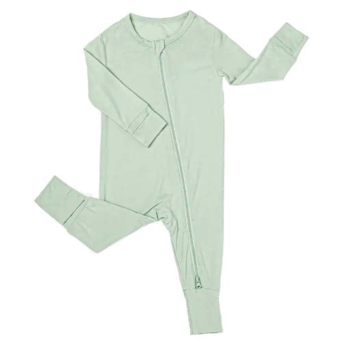 SXIMEE Unisex Baby Bamboo Viscose Pajamas with Mitten Cuffs Boys Girls 2 Way Zip Long Sleeve Sleepers