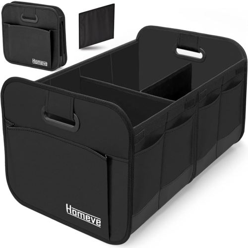 Amazon.com: Homeve Car Trunk Organizer, Car Storage, Reinforced Handles, Collapsible Multi-Compartment Car Organizers, Foldable and Waterproof, 600D Oxford Polyester, Suitable for Any Car, SUV, Mini-Van, Black : Automotive