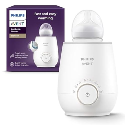 Philips Avent Premium Fast Bottle Warmer, with Smart Temperature Control, Water Bath Technology, Automatic Shut-Off, Model SCF358 - 1 Count (Pack of 1)