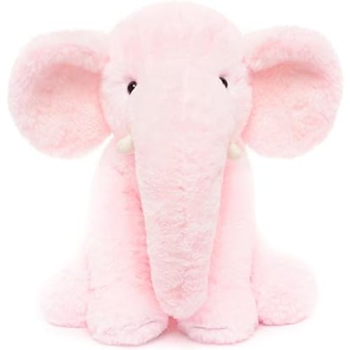 13" Pink Elephant Stuffed Animal - Plush Toy for Boys, Girls, Kids, Baby Shower, Bedtime, Birthday