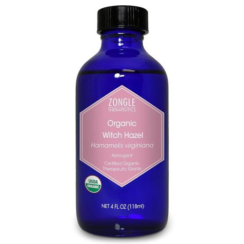 Organic, Witch Hazel – 100% Pure, Witch Hazel, for Face, Acne, Butt, Skin, Scalp, Hair, Body by Zongle Therapeutics, 4 OZ