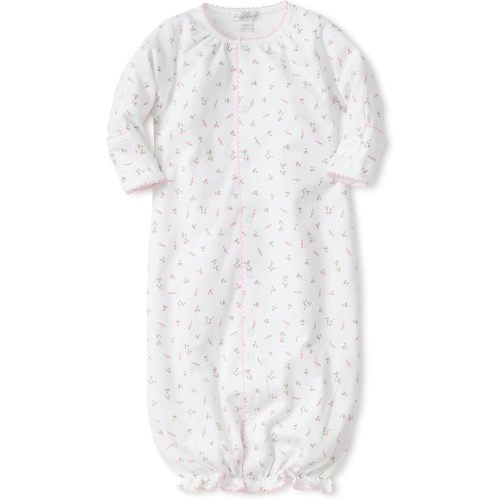kissy kissy Baby Girls Garden Roses Print Convertible Nightgown, White, Small