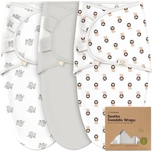 3-Pack Organic Baby Swaddle Sleep Sacks - Newborn Swaddle Sack, Ergonomic Baby Swaddles 0-3 Months, Swaddles for Newborns,Baby Sleep Sack,Baby Swaddle Blanket Wrap,Baby Essentials (The Wild 2)