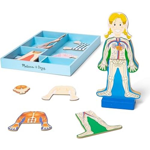 Melissa & Doug Magnetic Human Body Anatomy Play Set with 24 Magnetic Pieces and Storage Tray