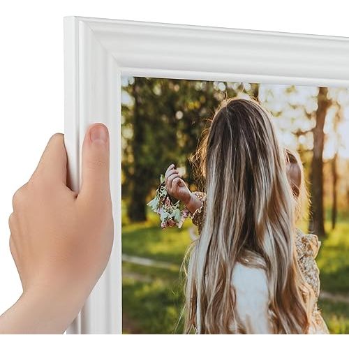 ArtToFrames 13x19 Inch White Picture Frame, This 1.5" Custom Wood Poster Frame is Off White Wash Barnwood Style Frame, for Your Art or Photos, WOM0066-56673-YWHT-13x19