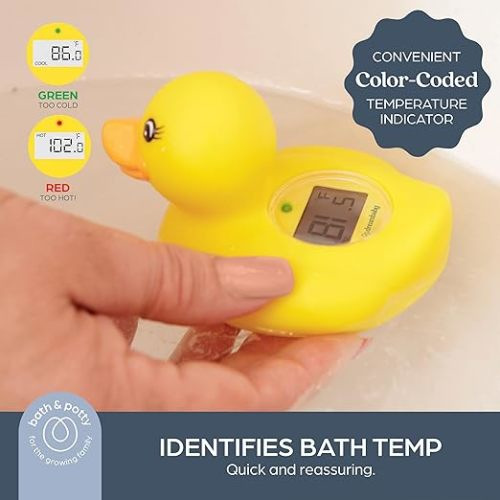 Dreambaby Duck Baby Bath Thermometer - Instant Read Digital Thermometer for Water and Room Temperature - Floating Baby Bath Toy - Newborn Must-Have - Yellow Duck