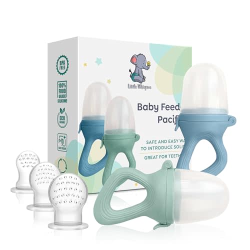 LittleWhispers Baby Fruit & Food Feeder Pacifier - Pacifier Feeders for Fresh Fruit or Frozen Breastmilk - Infant Teething Relief - Set of 2