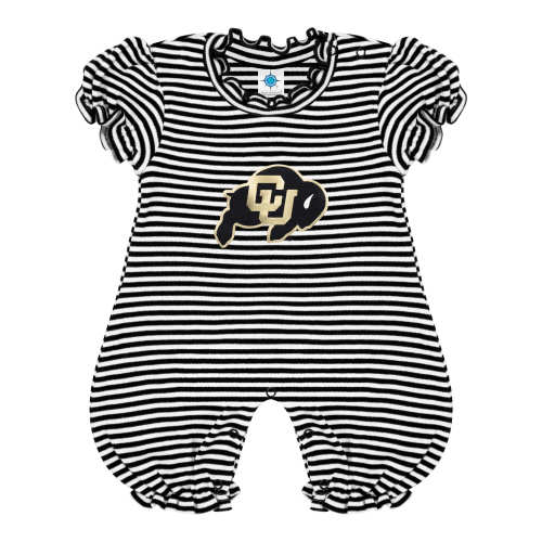 Colorado Buffaloes Stripe Puff Sleeve Romper | College Baby