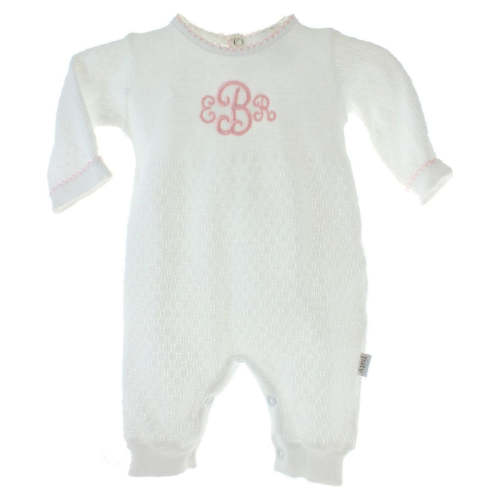 Paty Baby Girls White & Pink Take Home Sleeper