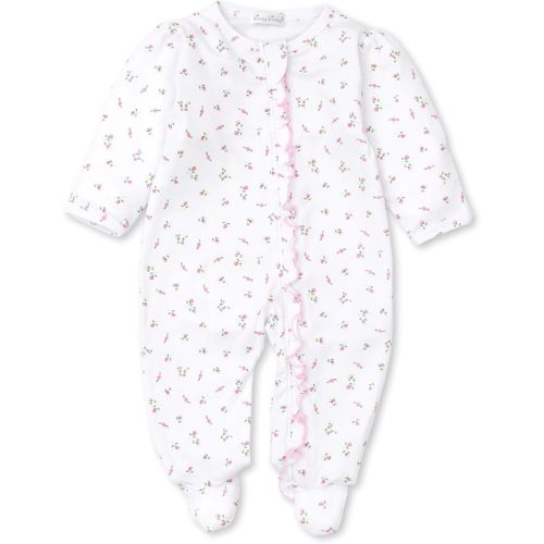 Kissy Kissy Baby Boys and Girls 100% Pima Cotton Garden Roses 2-Way Zip Front Footie Pajamas, Newborn to 9 Months