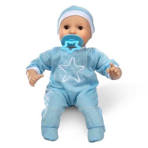 Melissa & Doug Mine to Love Jordan 12" Light Skin-Tone Boy Baby Doll with Romper, Cap, Pacifier: Soft Body, Removable Clothes