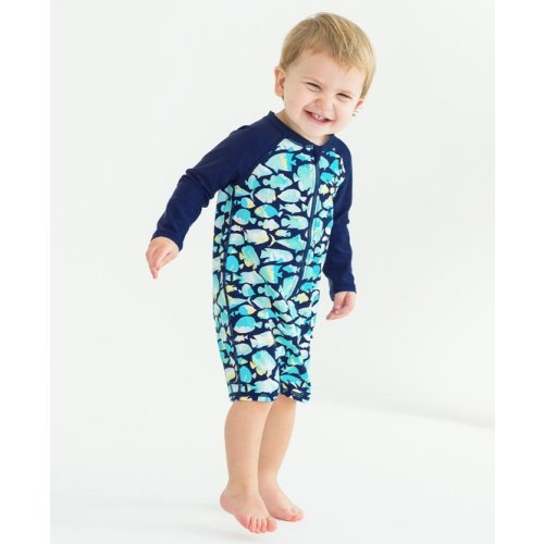 RuggedButt Boys' Logo Long Sleeve One Piece Rash Guard