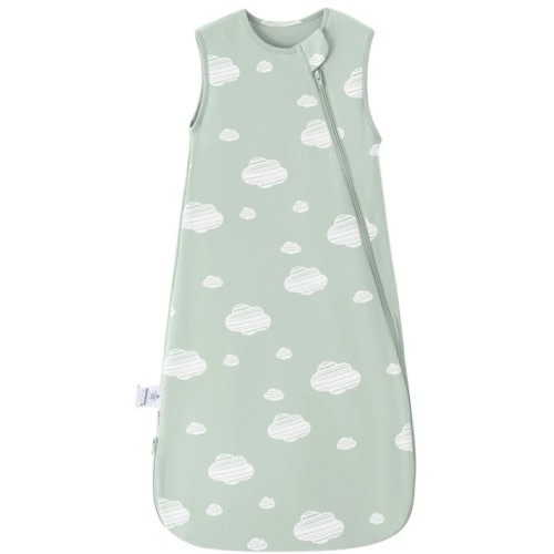 6-18 Month Sleeveless Sleep Sack 0.5 TOG - Organic Cotton - Green Sky