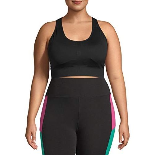 Under Control Sports Bras for Women Plus Size High Support Large Bust Racerback Padded White/Black Sport Bra Yoga Workout Bra