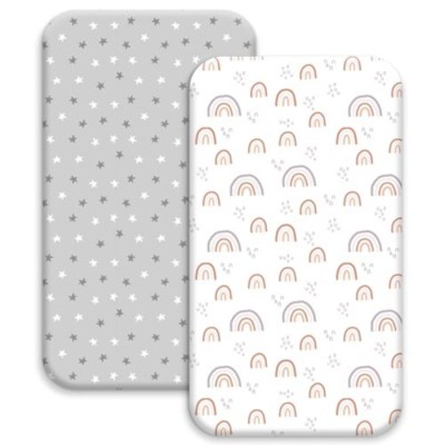 Gllquen Baby 2-Pack Ultra Soft Fitted Microfiber Crib Sheets for Newborn Baby Boys Girls 28" x 52", Rainbows