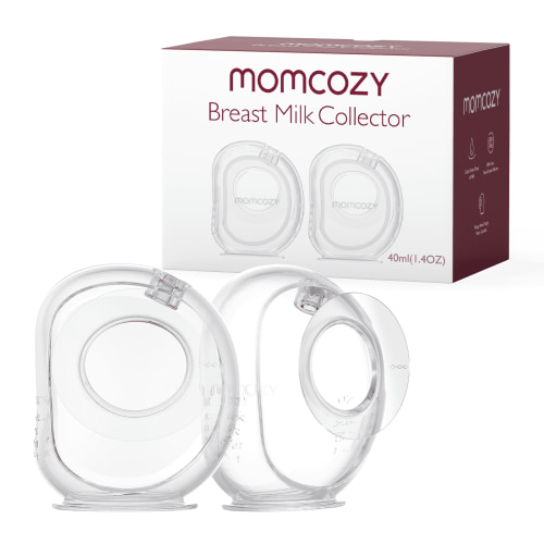 Momcozy Milk Collector for Breastmilk, Silicone Breast Milk Shells for Breastfeeding, 40ml 2 count