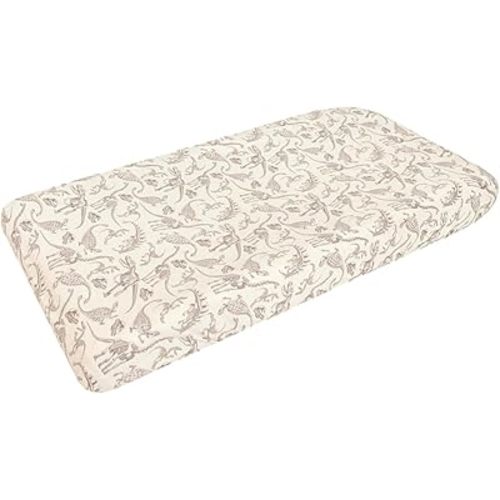Copper Pearl Premium Knit Changing Pad Cover : Soft, Stylish, and Universal Fit for All Standard Diaper Changing Pads, Trendy Design Changing Pad Covers, Jurassic Park Fossils