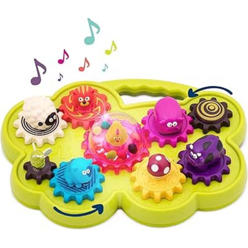 B. toys – Mooosical Gears – Musical Toy – Spinning Gears & Farm Animals – Educational Toys for Toddlers – Sort & Spin to Music – 18+ Months