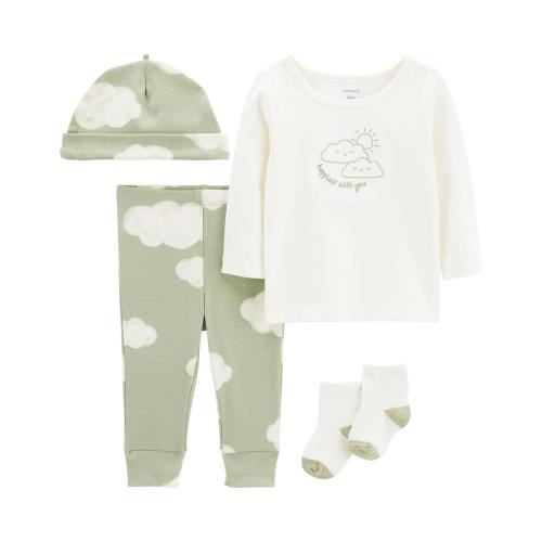 Baby 4-Piece Take-Me-Home Set - Style,Green/White