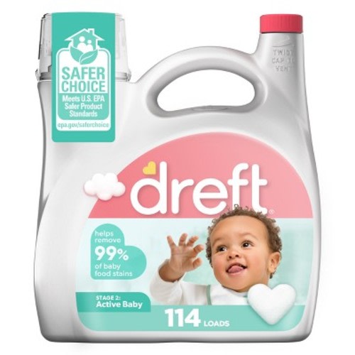 Dreft Stage 2: Active Baby Liquid Laundry Detergent, Size: 165 fl oz