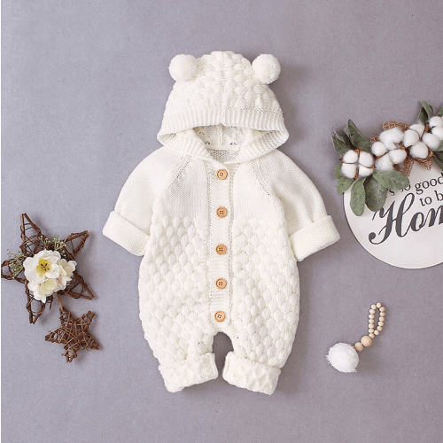 Knitted Pom Pom Romper (Multiple Colors)