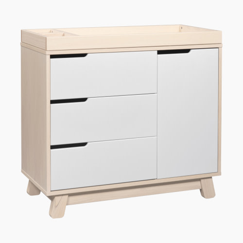babyletto Hudson 3-Drawer Changer Dresser - Washed Natural / White